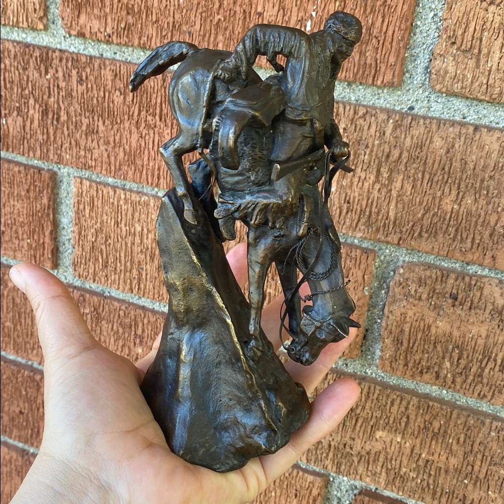 🐎FRANKLIN MINT Remington “The Mountain Man” &”THE COWBOY”Bronze Sculpture 🐎1988 - Picture 2 of 15